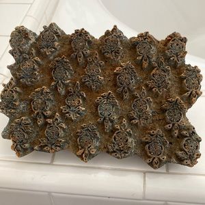 Antique Primitive Wood Textile Block Stamp